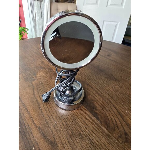 Countertop LED Makeup Mirrors,6 Inch Double Sided Lights Brass Adjustable Standi - Picture 2 of 13